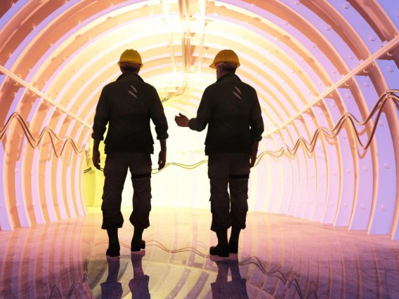 Workers in a tunnel