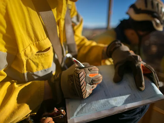 miner doing paperwork