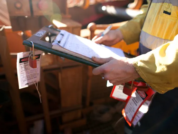 Person with clipboard