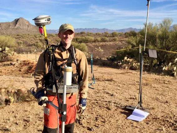 Image of Geological Engineer holding equipment