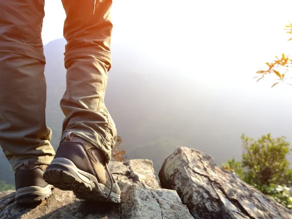 hiker above the fog