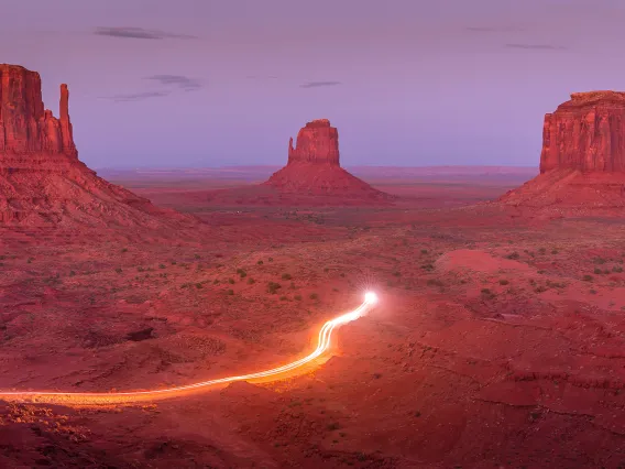 Monument Valley at dusk