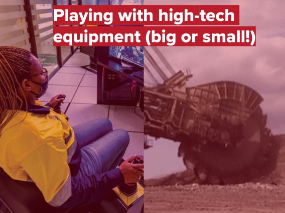 Playing with high-tech equipment (big or small)