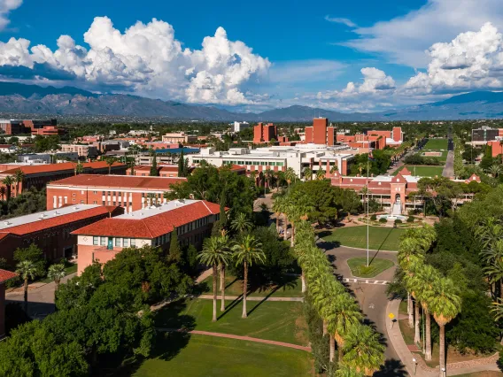 aerial view of University of Arizona campus