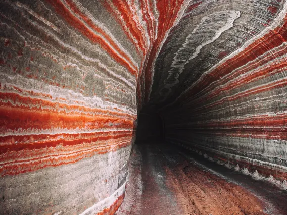 inside of a potash mine