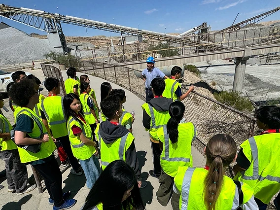 Summer Engineering Academy students explore career opportunities and daily operations at the Missions Mine Complex on July 7 with ASARCO tour guide Michael Landin.