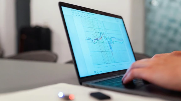 Graph on laptop screen