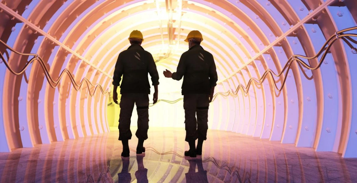 Workers in a tunnel