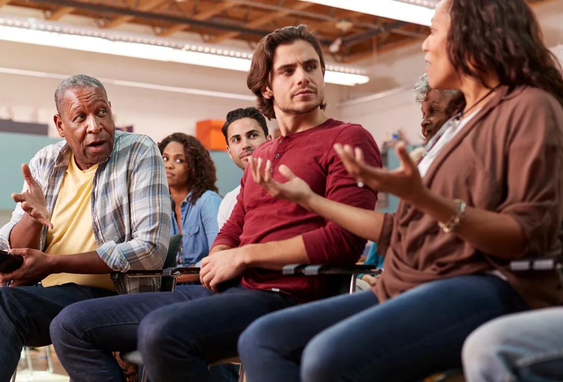 Group of people talking