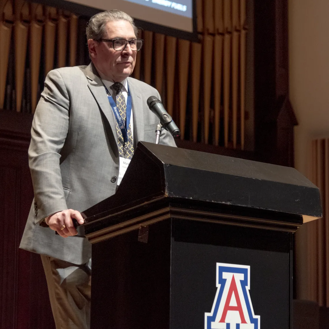 Mark Chalmers speaking at the 2022 Lacy Lecture