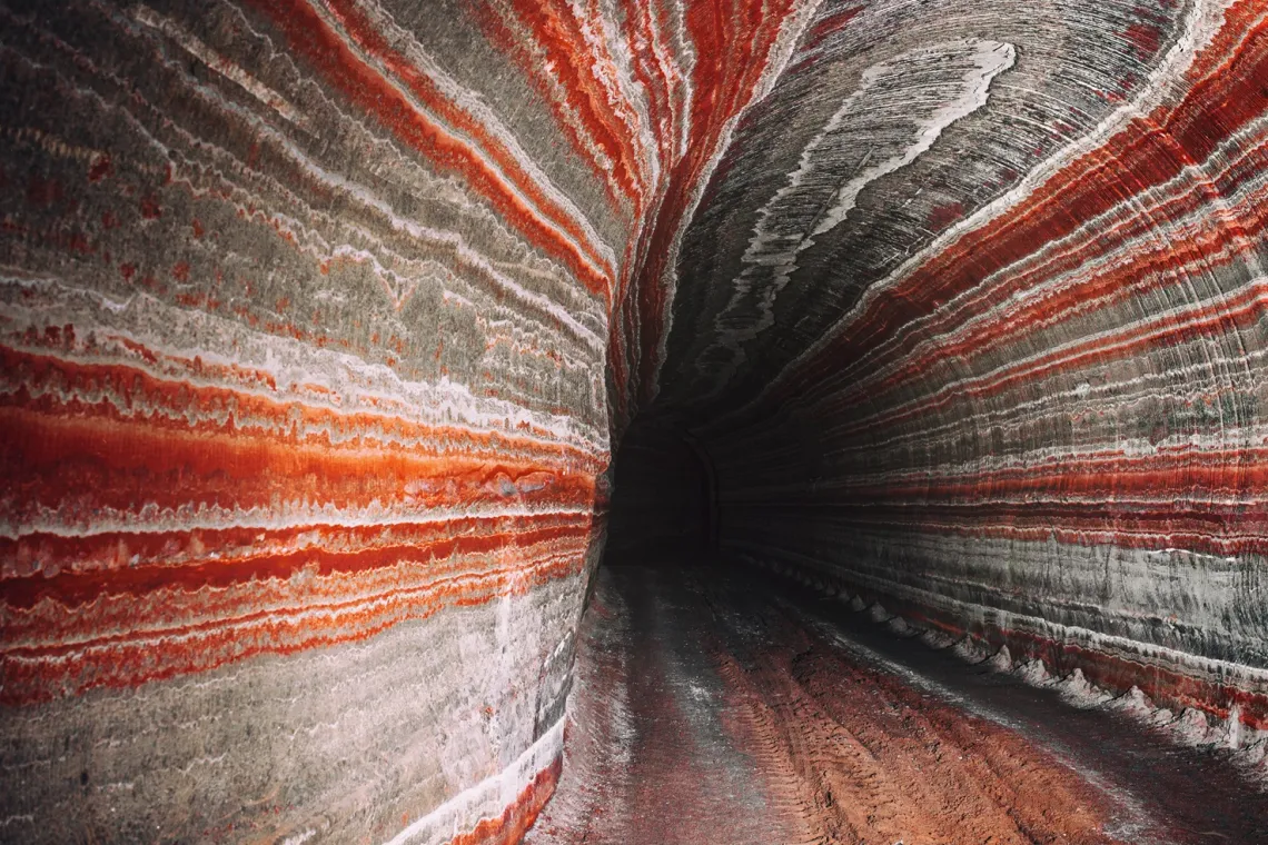 inside of a potash mine