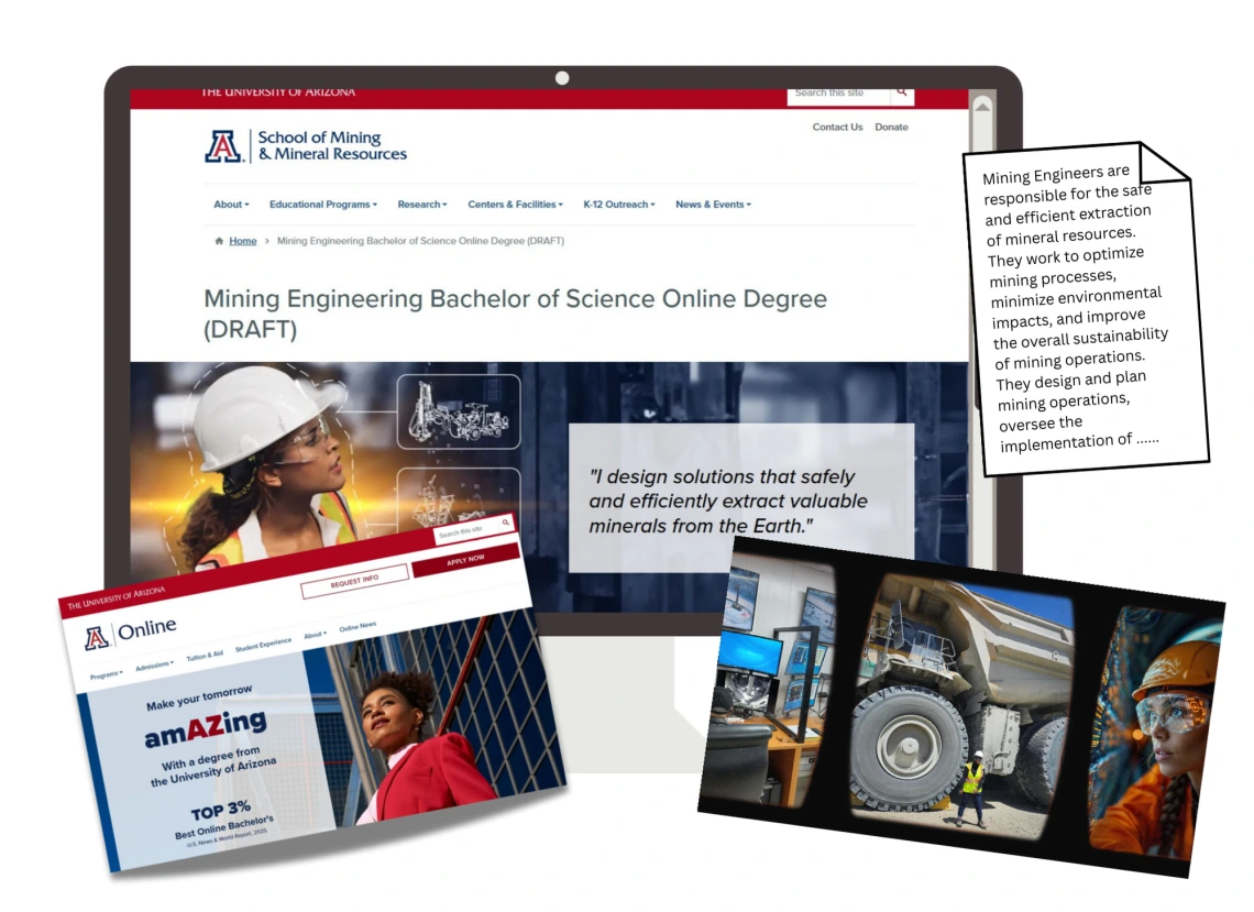 composite image of documents and webpages