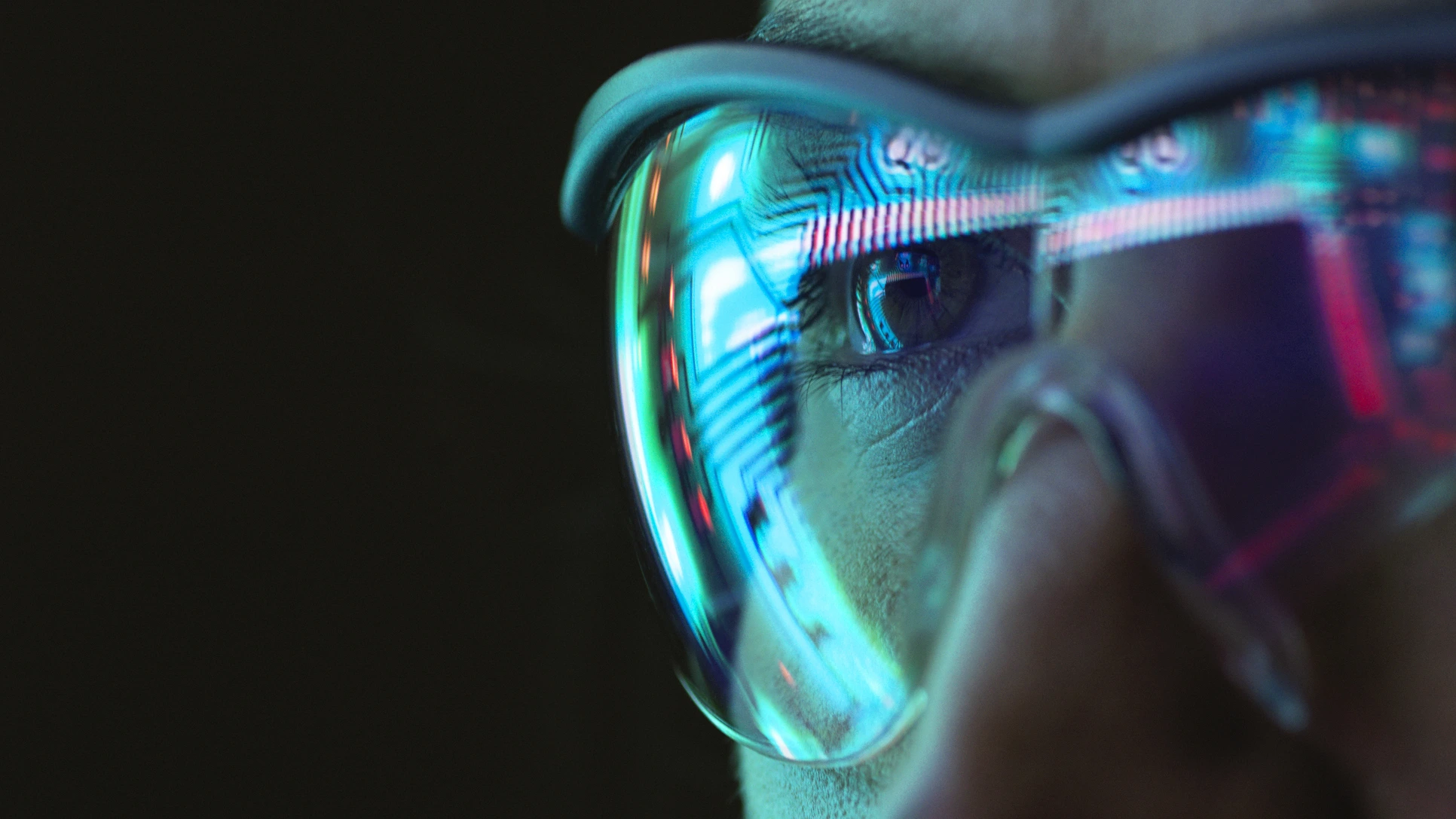 reflection in glasses