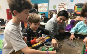 students in a minerals outreach program